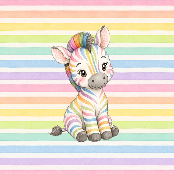 Panel 50x 50 cm - buntes Zebra