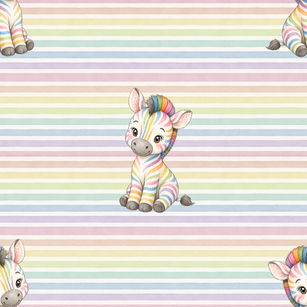 Meterware Kinderstoff-  buntes Zebra