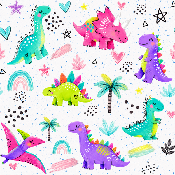 Meterware Kinderstoff-  Dino Mädchen