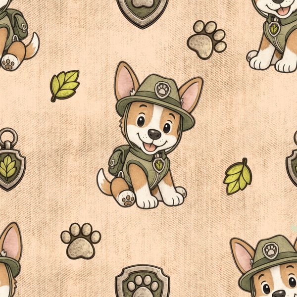 Meterware Kinderstoff-  Camperhund
