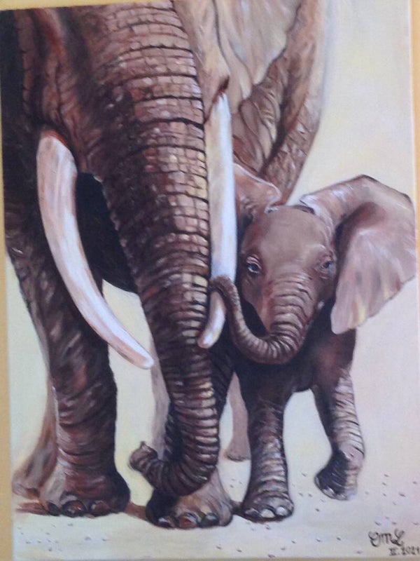 La mère éléphant et son petit