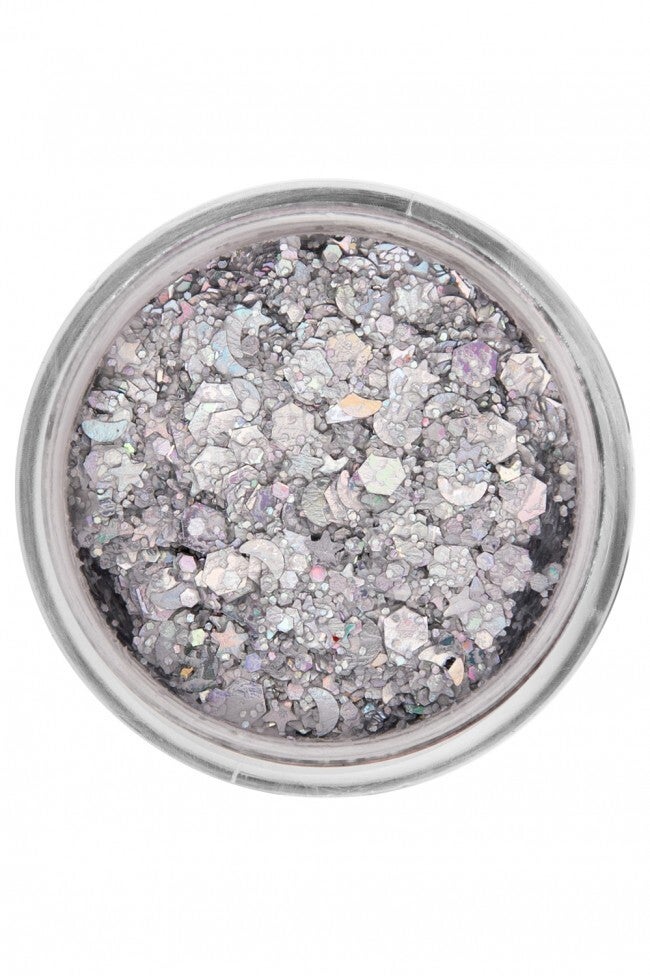 PXP pressed chunky glitter cream lucky silver