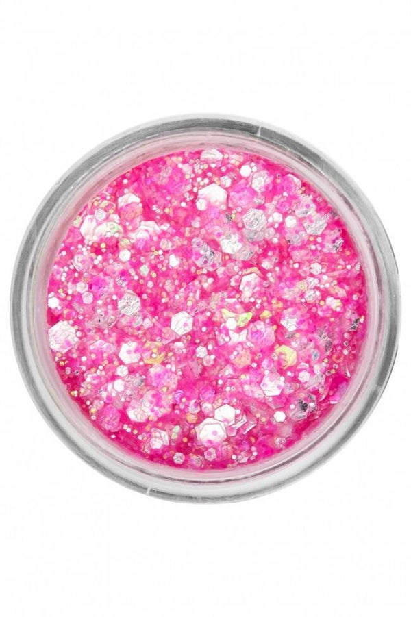 PXP pressed chunky glitter cream neon pink candy