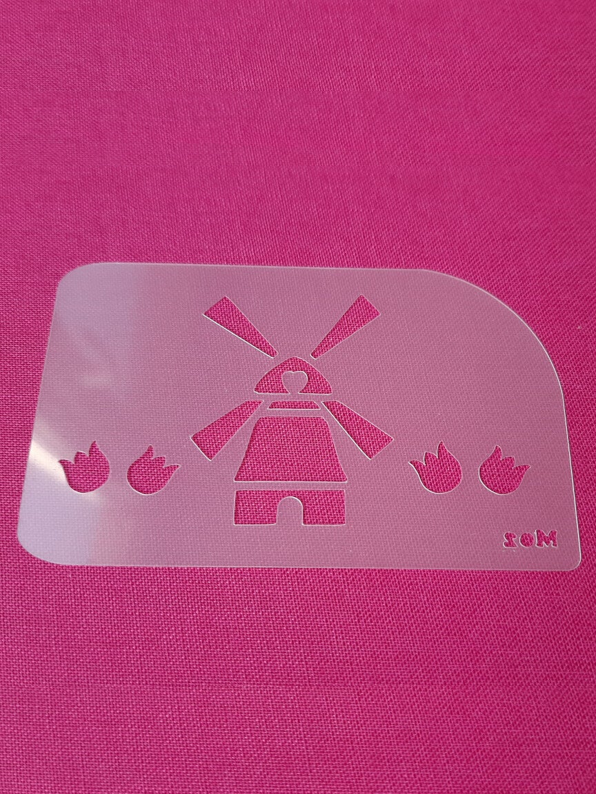 Schmink sjabloon Molen met tulpjes