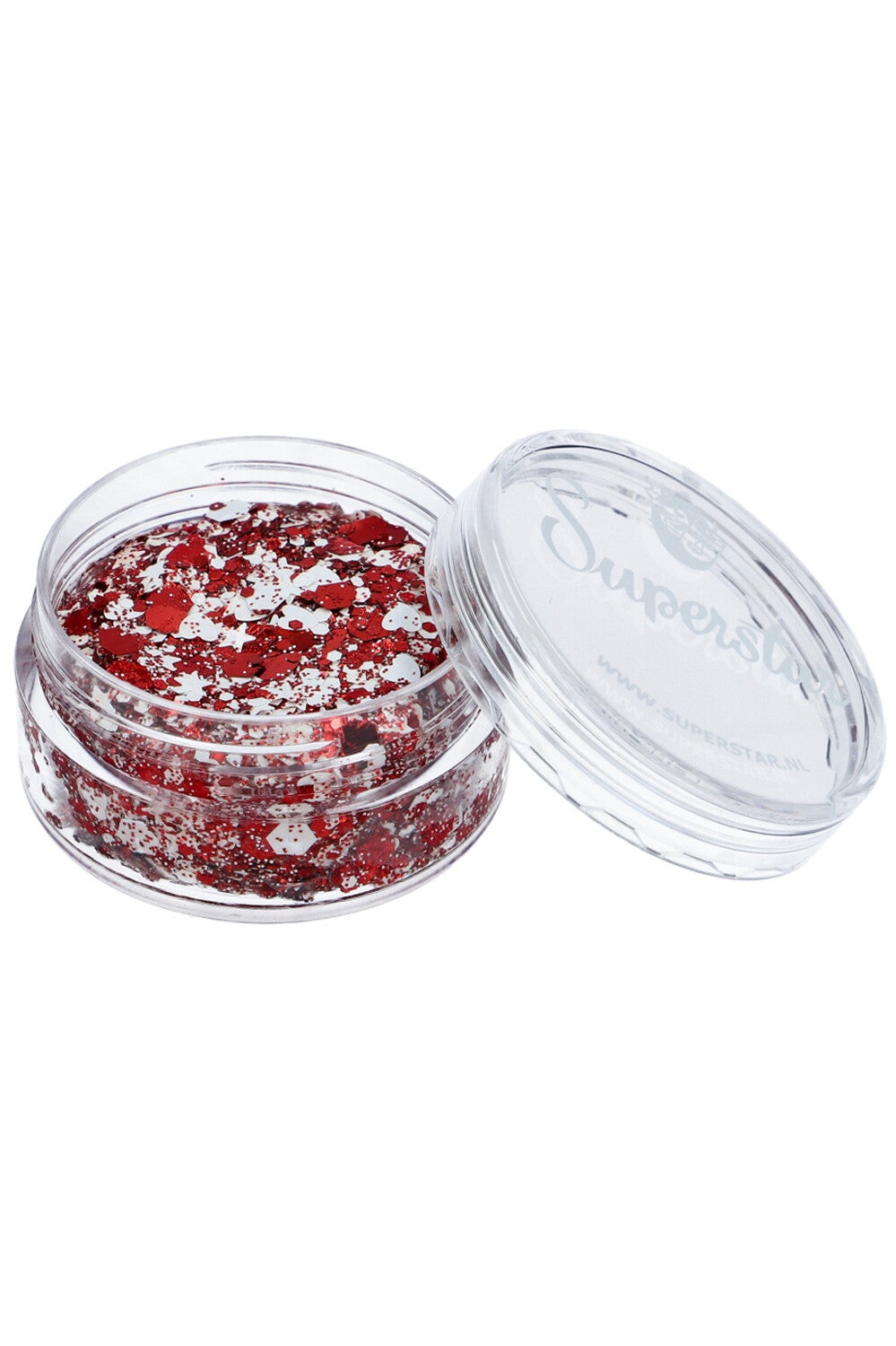 Superstar Chunky Glitter Cream REd & White
