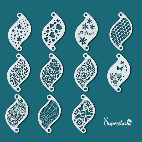 Schminksjablonen set Superstar