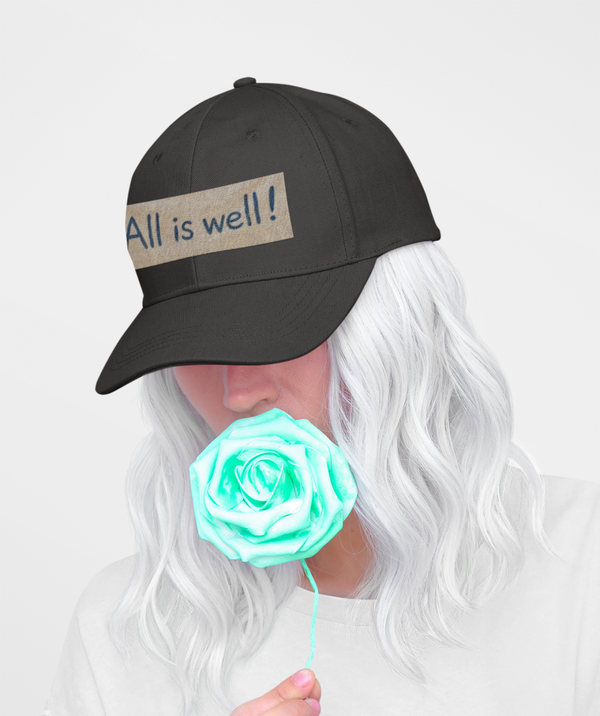 Vintage Embroidered Cap-"All is well" kindness message