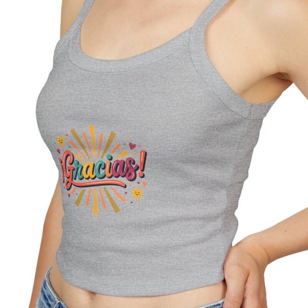 Gracias Spaghetti Strap Tank Top — Multicultural, Active Vibe