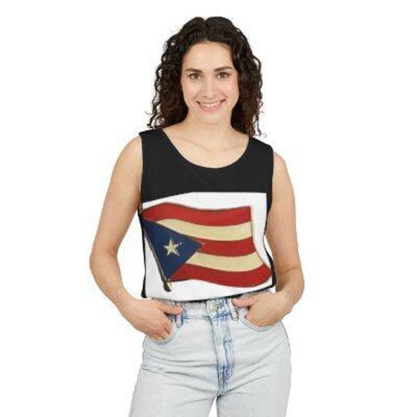 Puerto Rico Flag: Unisex Garment-Dyed Tank Top