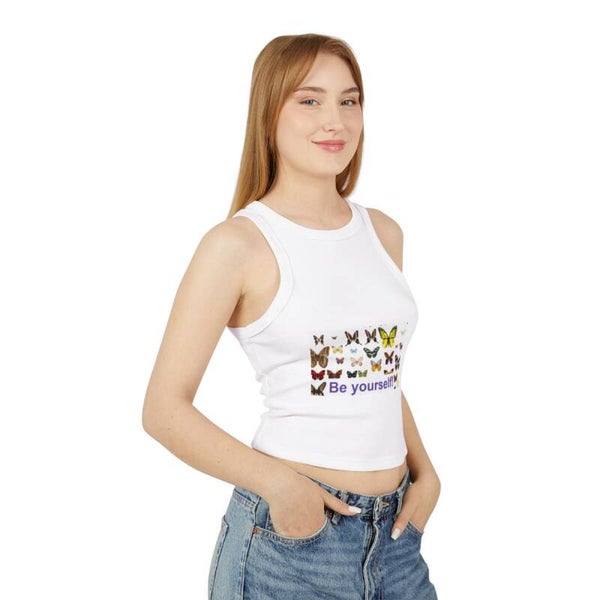 Racer tank top-BE Youself Women's Micro Rib Tank