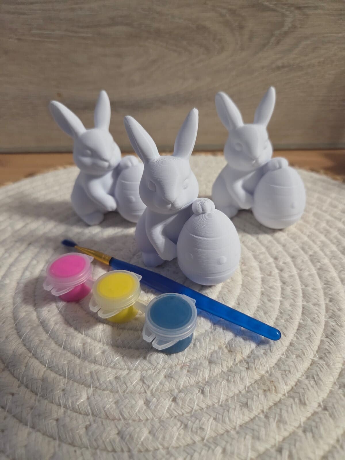 Kit Creativo Pasqua - 3 Coniglietti da Dipingere Fai-da-Te