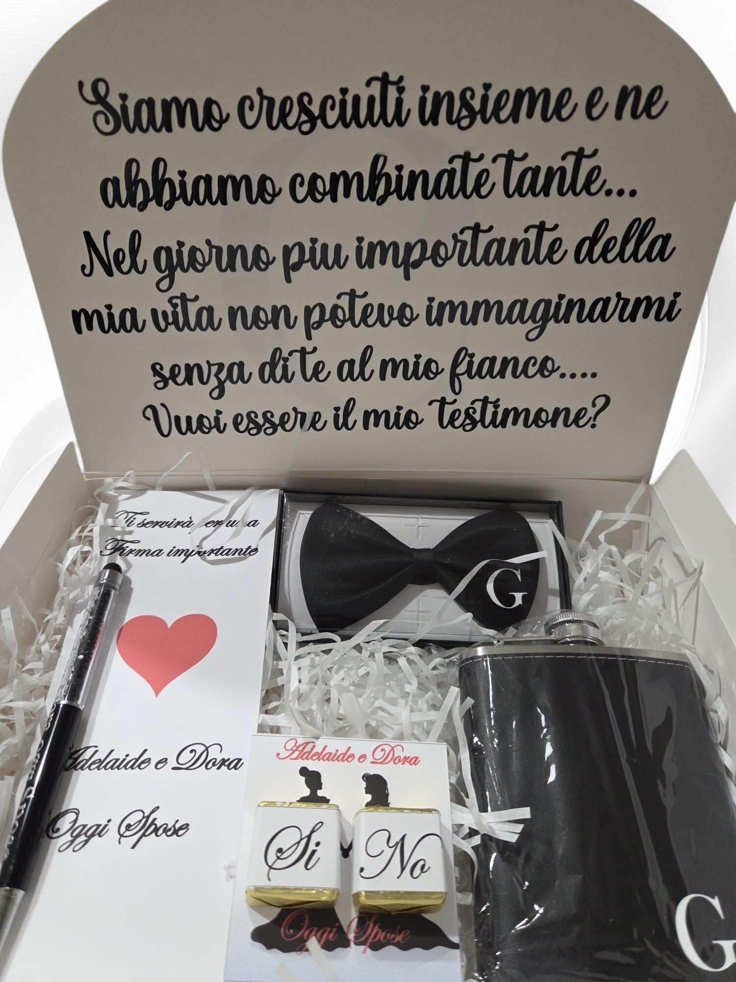 Scatola Proposta Testimone di Nozze Personalizzata – Kit Regalo Elegante