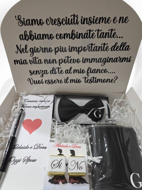 Scatola Proposta Testimone di Nozze Personalizzata – Kit Regalo Elegante