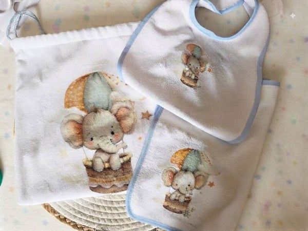 Set Asilo Personalizzato – Elefantino 🐘💙