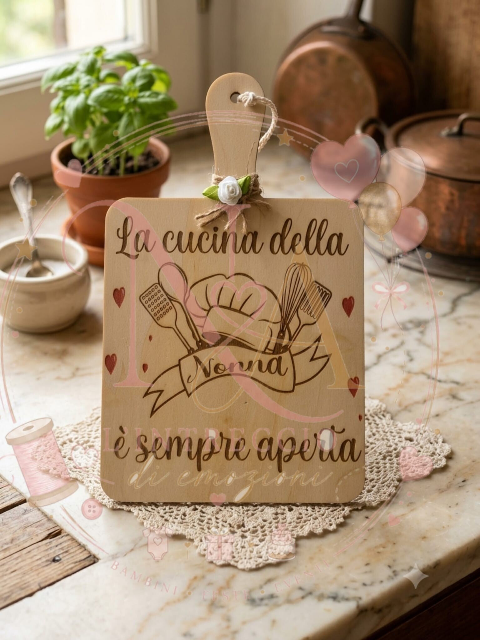 Tagliere con manico personalizzato
