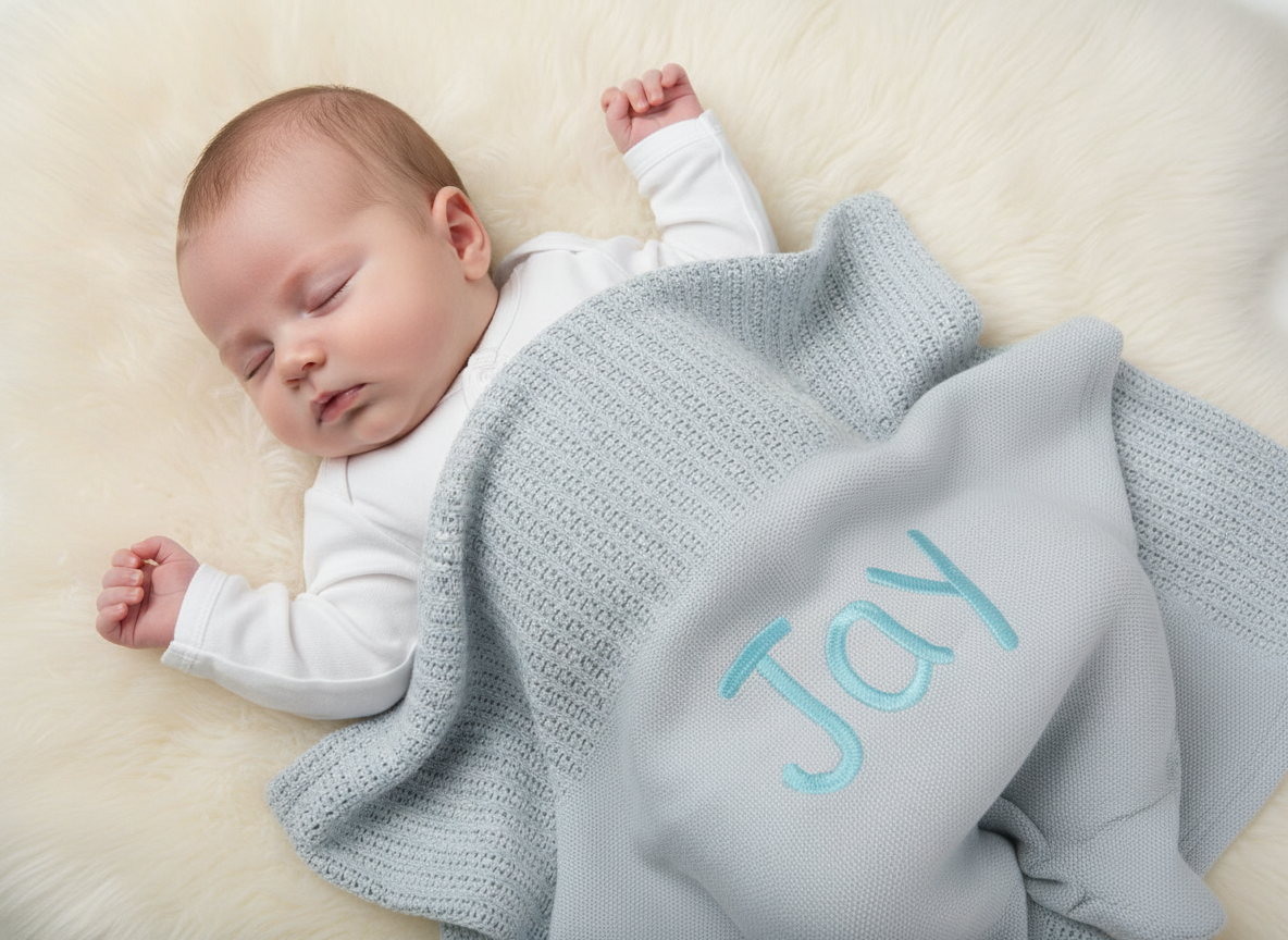 Personalised Cellular Baby Blanket