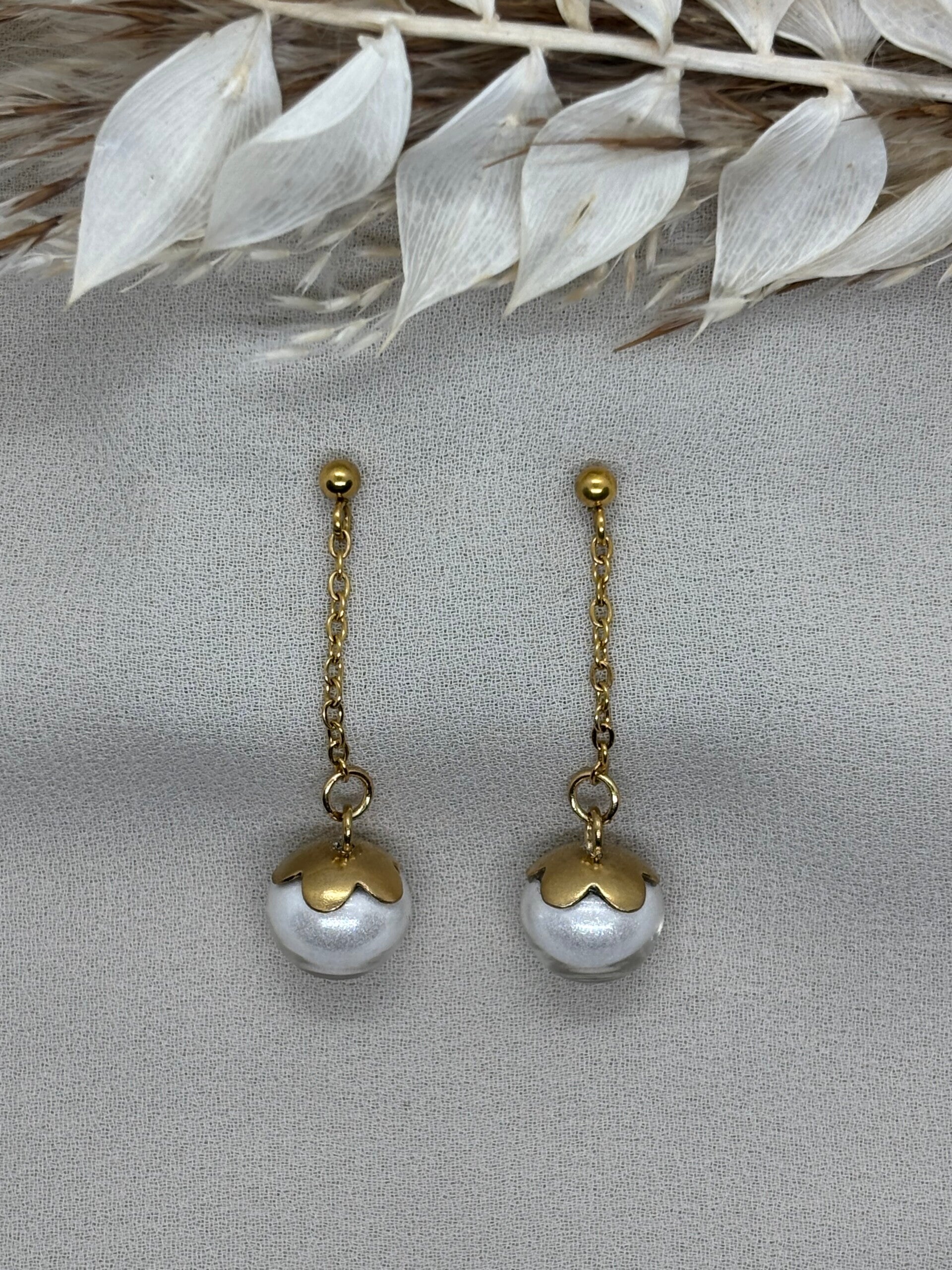 Boucles d’oreilles Perle florale