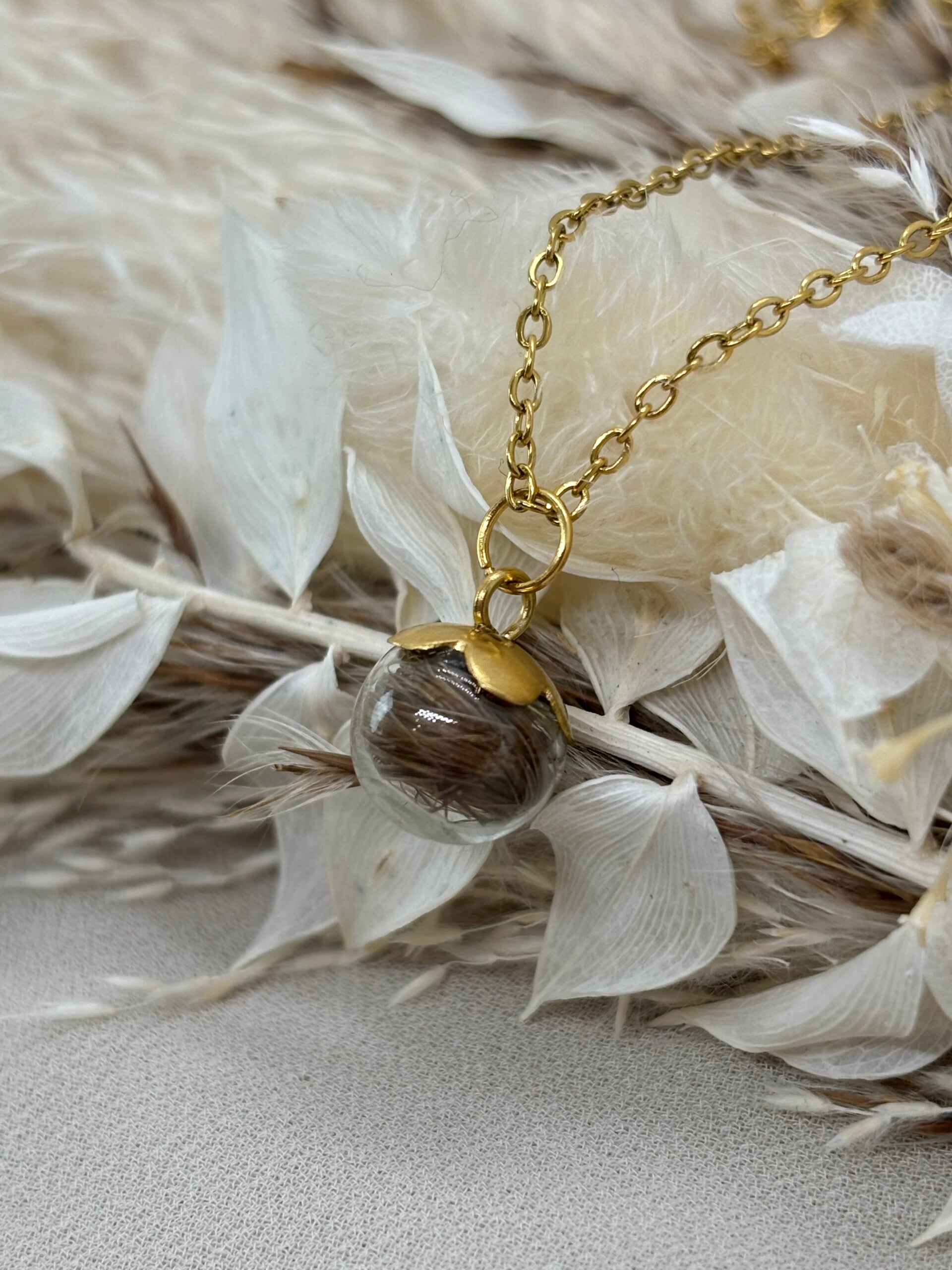 Collier Perle florale méchée