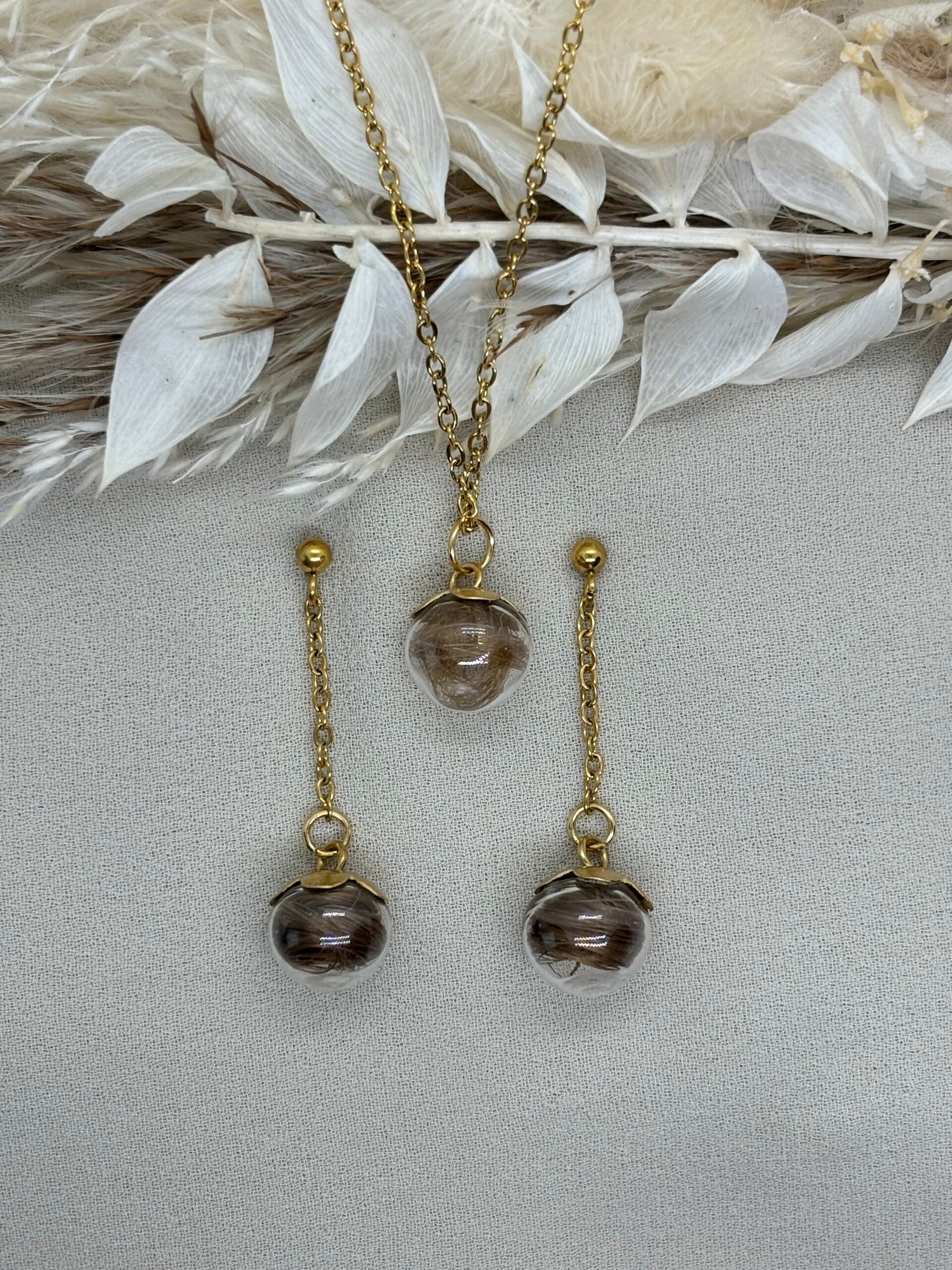 Parure Perle florale méchée