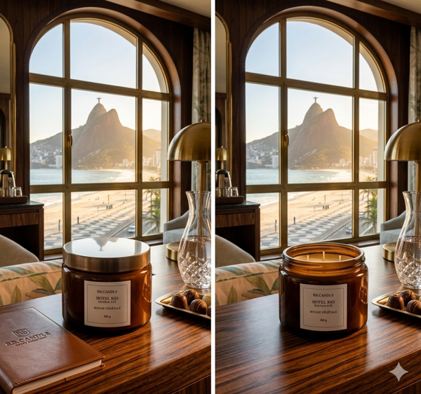 Bougie 500g 3 mèches hotel Rio