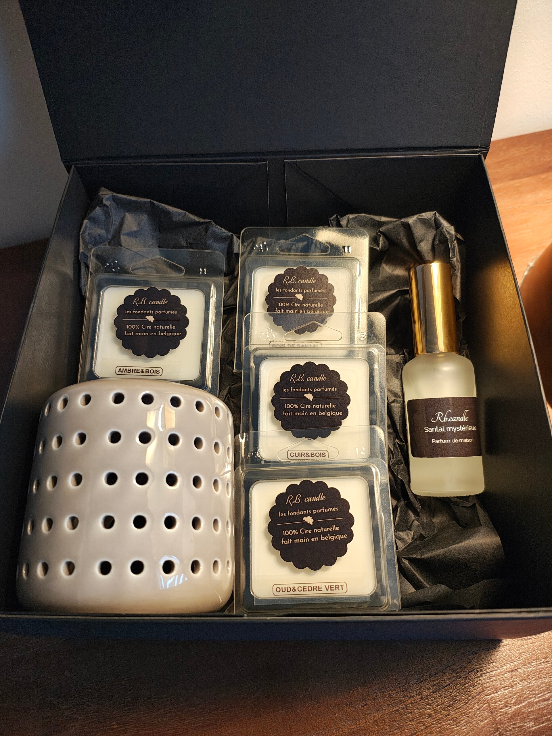 Coffret bruleur et fondants parfumés "boisé"