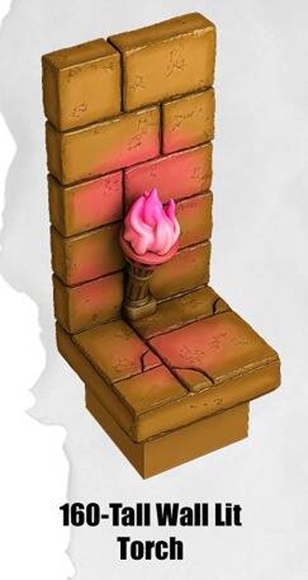 DUBL-ET-160-Tall Wall Lit Torch