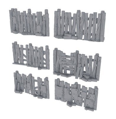 HXG-050-Wooden Fence 6er Set