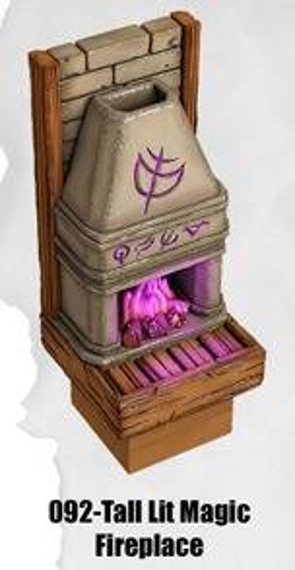 MT2-092-Tall Lit Magic Fireplace