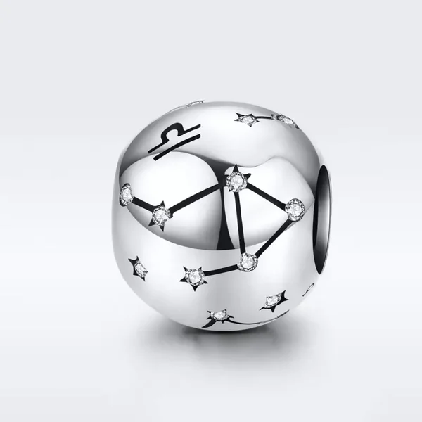 Charm con zirconi e argento sterling 925 "Libra"