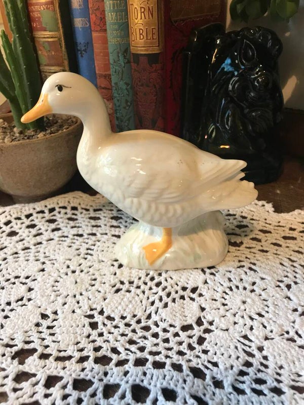 Charming Vintage Duck Porcelain Figurine