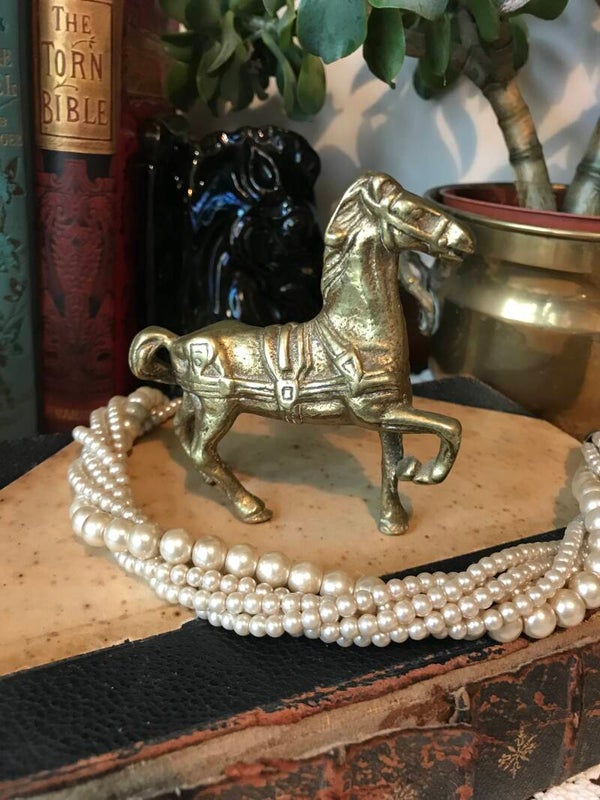 Vintage Solid Brass Horse Figurine