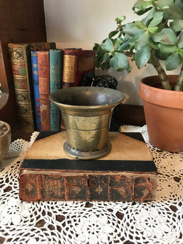 Heavy Antique Apothecary Brass Mortar