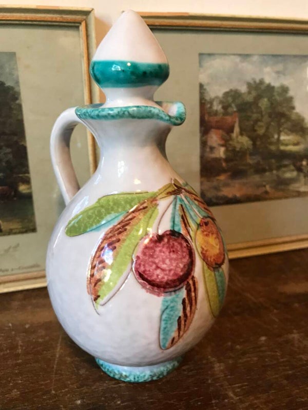 Italian Oil Vinaigrette Jug Hand Painted