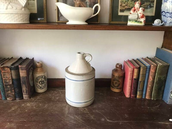 Vintage Stoneware Flagon Whiskey Jug