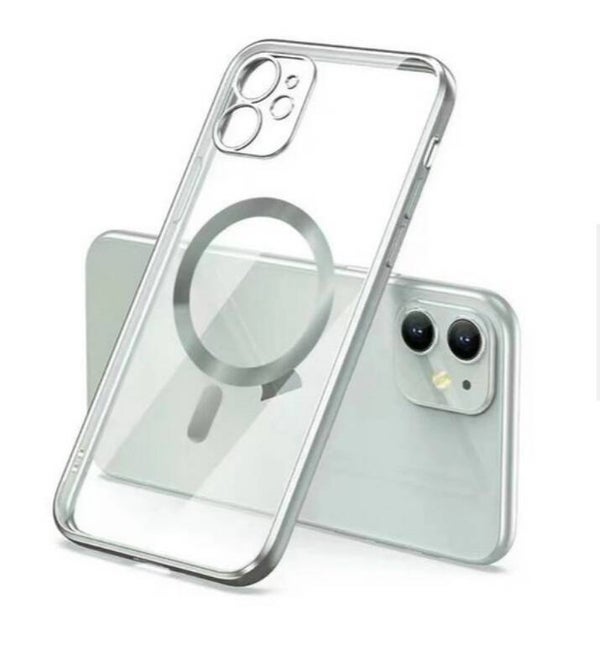 Xtabarya iphone 12 Mini  Hoesje Magnetisch met HaloLock Ring , Transparant cover iPhone 12 Mini - Doorzichtig