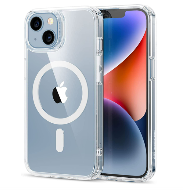 Xtabarya iphone 14 Hoesje Magnetisch met HaloLock Ring Transparant cover iPhone 14 - Doorzichtig