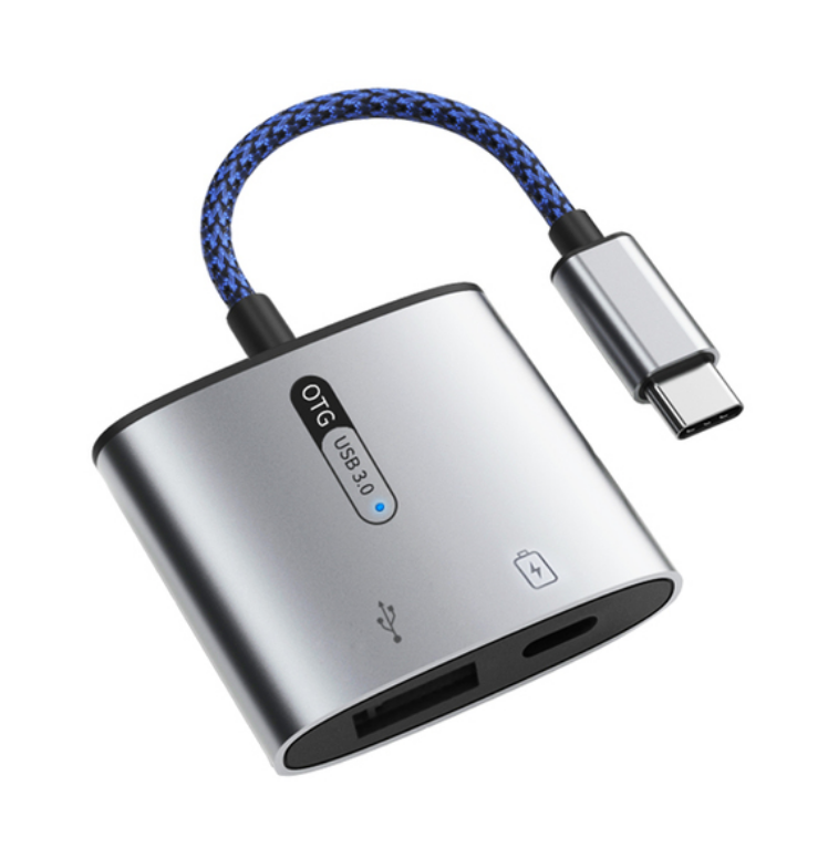 2 in 1 Dual Type C Adapter voor huawei Type-c Telefoon Opladen Oplader Adapter Splitter Converter PD 60W USB 3.0