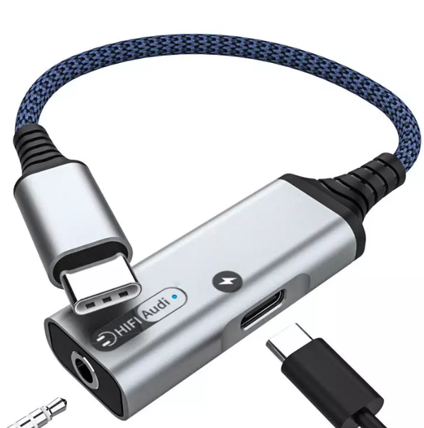 2 In 1  Quick Charge Adapter Kabel Quick Plug En Play Type C Naar 3.5mm 2 In 1 Hoofdtelefoon En Oplader Adapter Kabel: