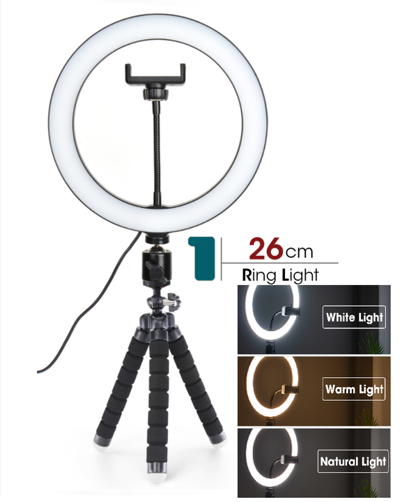 26 Cm Ringlicht Desktop Fotografie Licht Led Selfie Flash Dimbare Camera Telefoon Ring Lamp Voor Make Video Live foto Studio
