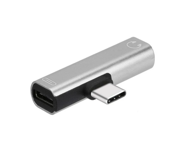 Xtabarya 2 In 1 Usb Type C Converter Naar 3.5mm Aux Jack Adapter Usb C Opladen Uitbreiding Oortelefoon Adapter voor Xiaomi 8 Voor Huawei Iphone grijs