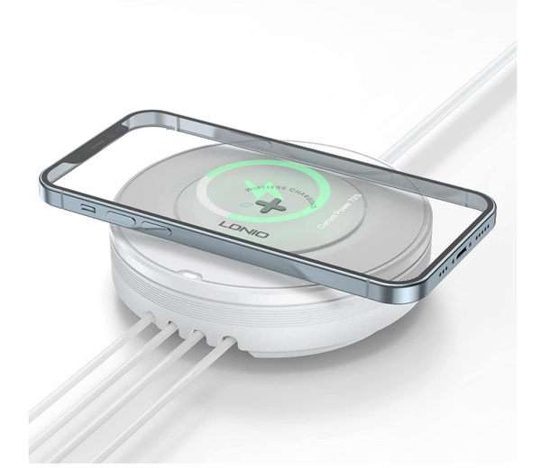 Draadloze oplader 32W 5-in-1 multi-apparaat draadloos oplaadstation, 15W Max Qi-gecertificeerde draadloze oplader & 20W USB-C-poort snellader