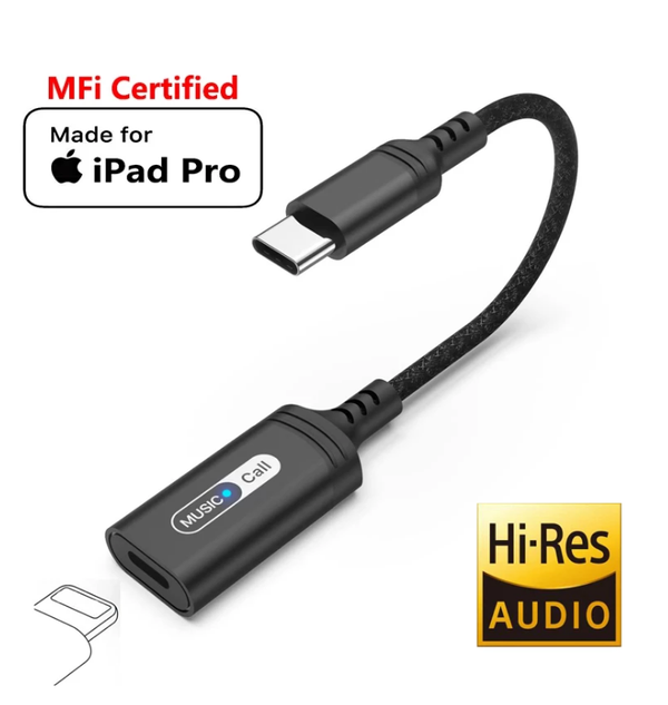 Ipad pro Type C Bliksem Audio Adapter Voor Ipad Pro Air 2022 Air 4 7 8 Mini 6 Macbook Air Usb C Naar Ios Hoofdtelefoon Call Converter Kabel