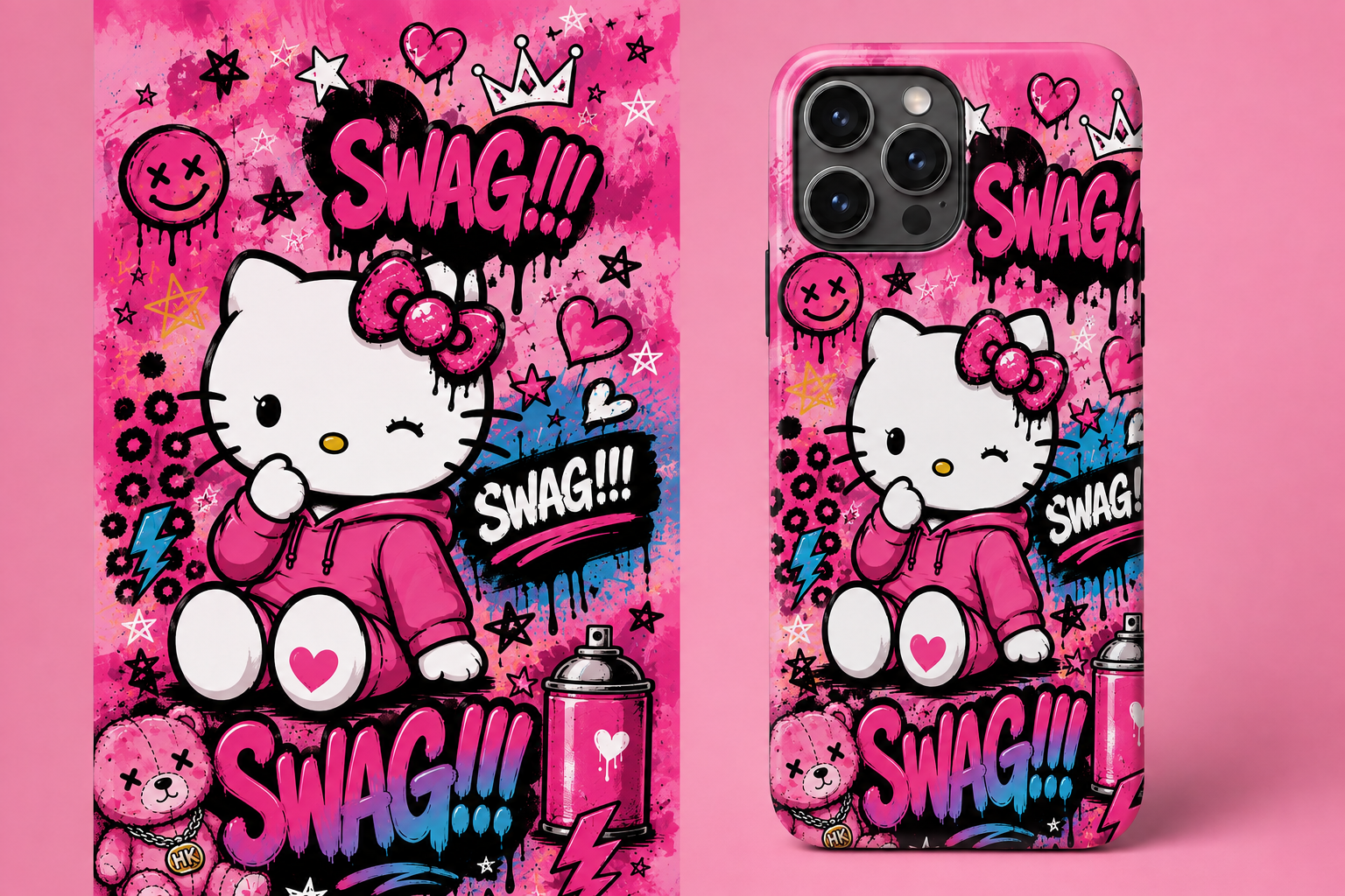 Etui na telefon "Kitty SWAG!!!"