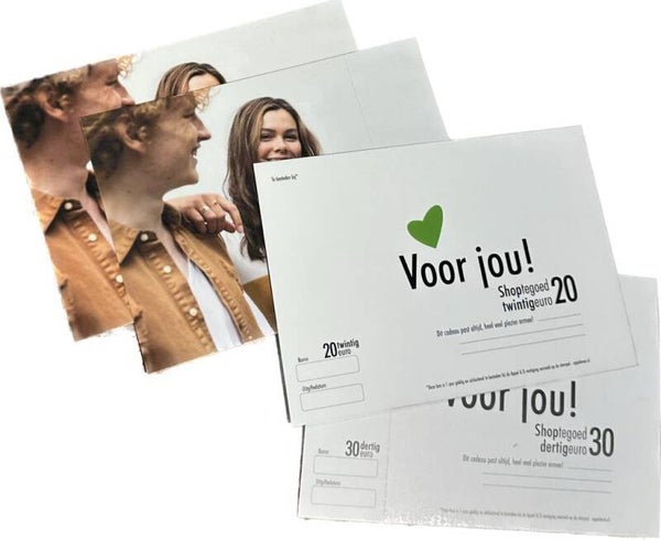 25 Cadeaubonnen incl envelop
