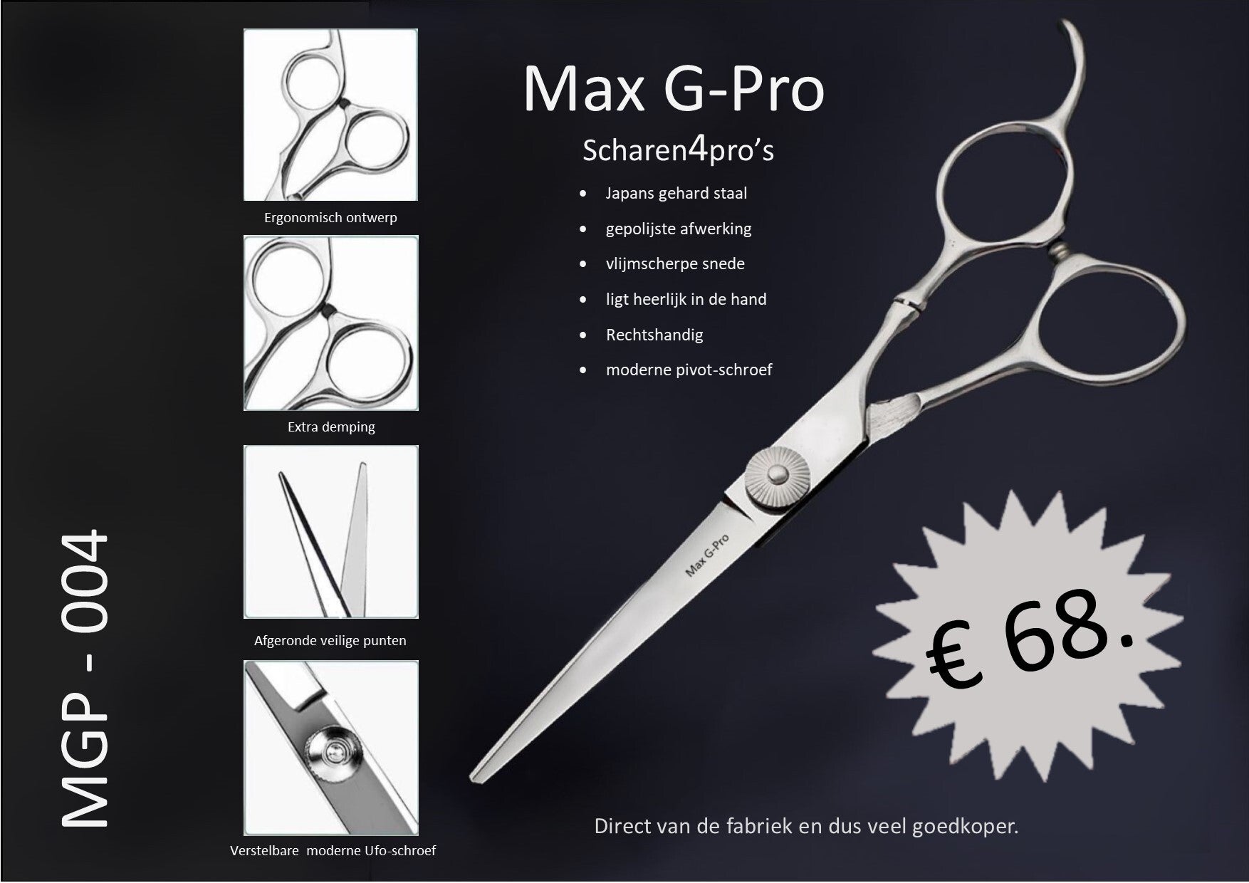 MGP - 004  Max G-Pro Stylist in 5.0 - 5.5 - 6.0 - 6.5 inch