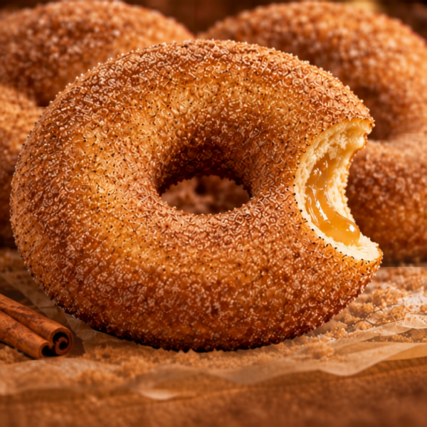 Gevulde appeldonut met kaneelsuiker