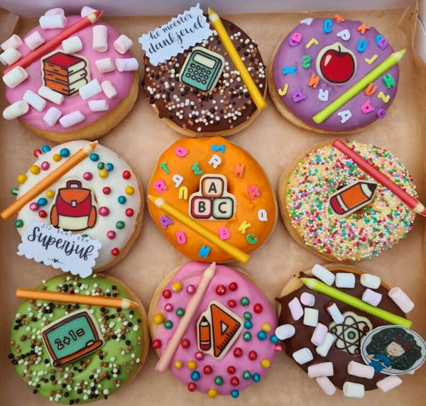 "Dankjewel Meester/Juf!" (9 grote donuts)
