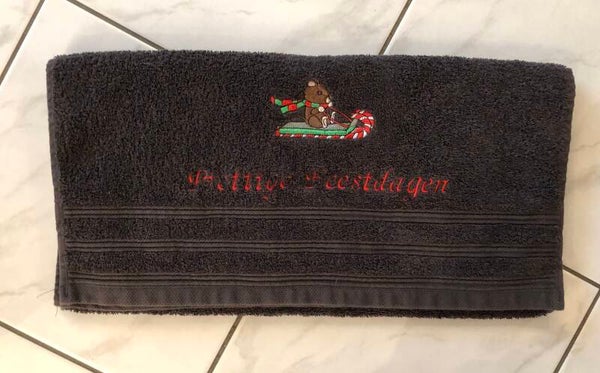 Prettige Feestdagen donkere handdoek