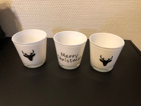Theelichtjes set van 3 met rendiertjes
