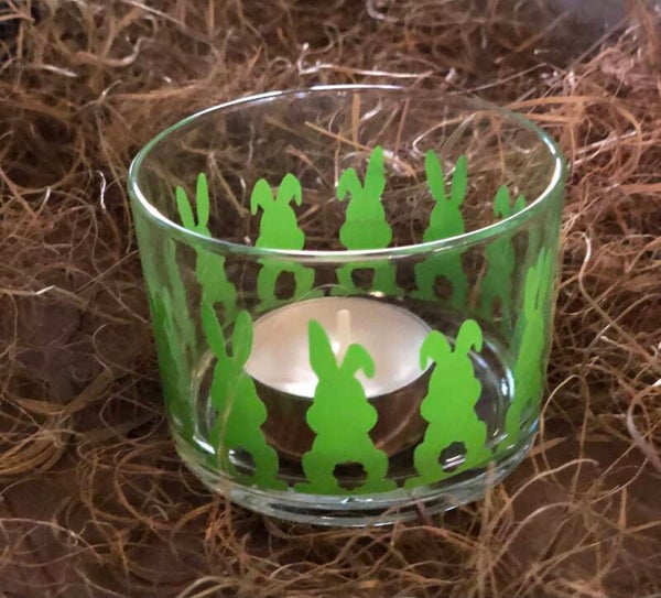 Paashaas theelichtje groen